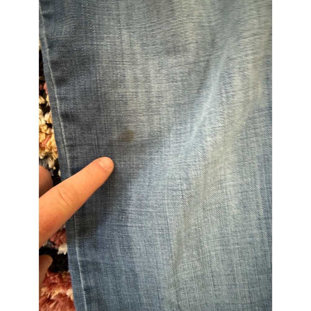Rock 47 by Wrangler Womens Ultra Low Rise Bootcut Jeans Blue Embroidered 33x31 - Picture 4 of 9